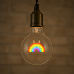LED Rainbow Decorative Filament G80 Medium Base Glass Bulb  - 1pk