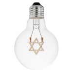 LED Star of David Decorative Filament G80 Medium Base Glass Bulb  - 1pk