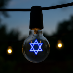 LED Star of David Decorative Filament G80 Medium Base Glass Bulb  - 1pk