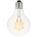 LED Snowflake Decorative Filament G80 Medium Base Glass Bulb  - 1pk