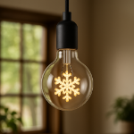 LED Snowflake Decorative Filament G80 Medium Base Glass Bulb  - 1pk