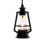 10 Light LED Flicker Flame Oil Lamp String Set 20ft - Black Wire