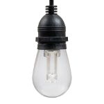 48' RGBWW 24 LED S14 Patio Light String 24" Spacing w/Remote - Black Wire