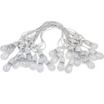 48' RGBWW 24 LED S14 Patio Light String 24" Spacing w/Remote - White Wire