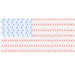 USA Flag LED Net Lights 84"x 42" Transparent Wire