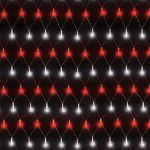 USA Flag LED Net Lights 84"x 42" Transparent Wire