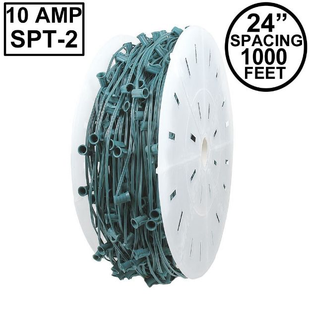 Novelty Lights C9 1000' Spool 24" Spacing 10 Amp Green Wire