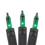Non Connectable Green Black Wire Mini Lights 20 Light 8.5'