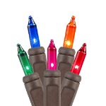 Non Connectable Multi Brown Wire Mini Lights 20 Light 8.5'