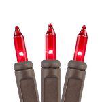 Non Connectable Red Brown Wire Mini Lights 20 Light 8.5'