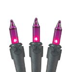 Black Wire Purple Christmas Mini Lights 50 Light 11 Feet Long