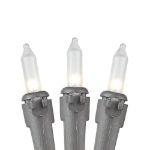 Frosted Christmas Mini Lights 100 Light 50 Feet Long on Brown Wire