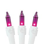 Purple Christmas Mini Lights 100 Light 50 Feet Long on White Wire