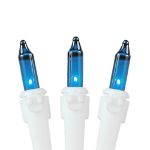 Teal Christmas Mini Lights 100 Light 50 Feet Long on White Wire
