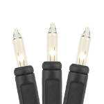 Black Wire Clear Christmas Mini Lights 100 Light 22 Feet Long