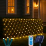 Solar LED Warm White Net Lights 9.8' x 6.6' Green Wire