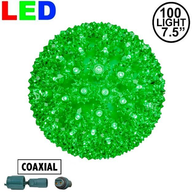 Coaxial 100 Green LED 7.5" Sphere