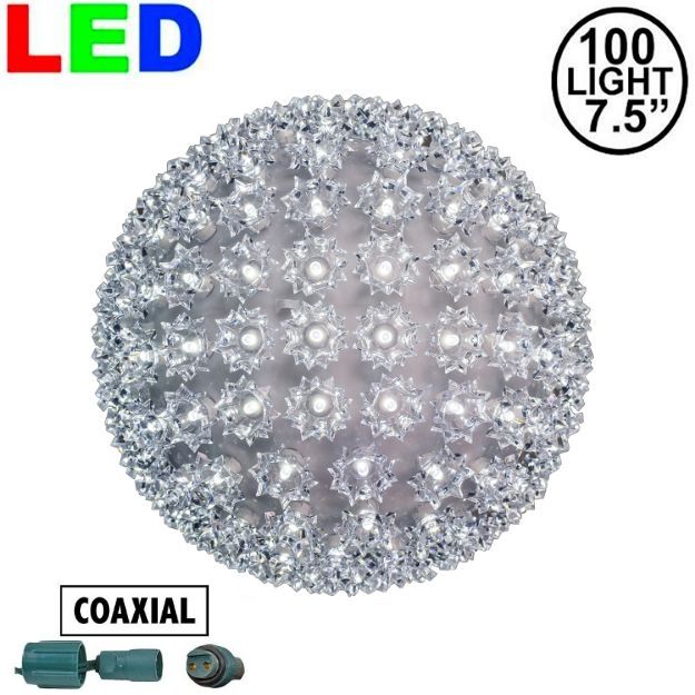 Coaxial 100 Pure White LED 7.5" Sphere