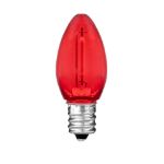 Red C7 LED Plastic Filament Replacement Bulbs 25 Pack