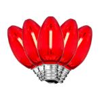 Red C7 LED Plastic Filament Replacement Bulbs 25 Pack