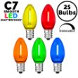 Multi Color C7 LED Plastic Filament Replacement Bulbs 25 Pack