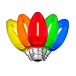 Multi Color C7 LED Plastic Filament Replacement Bulbs 25 Pack