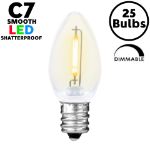 Warm White C7 LED Plastic Filament Replacement Bulbs 25 Pack