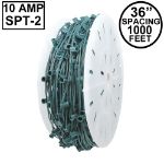 Novelty Lights C9 1000' Spool 36" Spacing 10 Amp Green Wire