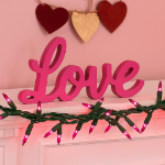 Pink 50 Light 11' Long Green Wire Christmas Mini Lights