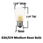 50 LED S14 Warm White Commercial Grade Light String Set on 100' of Black Wire 