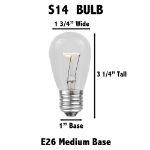 25 Clear S14 Commercial Grade Suspended Light String Set on 37.5' of Black Wire 