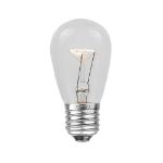 50 Clear S14 Commercial Grade Suspended Light String Set on 100' of White Wire 