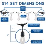 24 Warm White Plastic LED S14 Commercial Grade Suspended Light String Set on 48' of White Wire Shatterproof