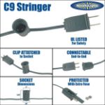 C9 50' Stringers 12" Spacing Green Wire