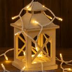 10 Light Warm White LED Mini Lights White Wire