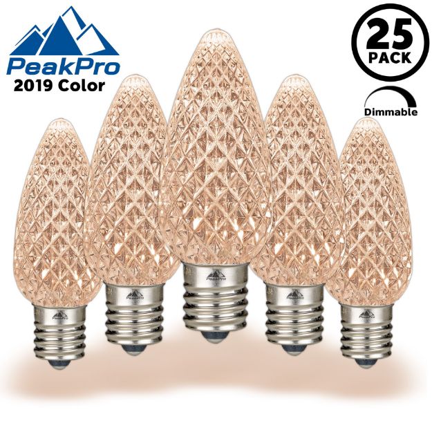 PeakPro 2019 Warm White C9 LED Replacement Bulbs 25 Pack 