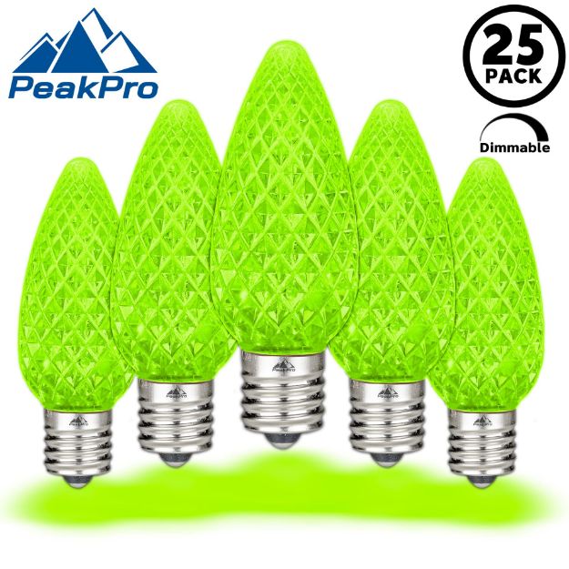 PeakPro Lime Green C9 LED Replacement Bulbs 25 Pack 