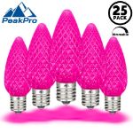 PeakPro Pink C9 LED Replacement Bulbs 25 Pack 