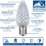 PeakPro Pure White C9 LED Replacement Bulbs 25 Pack 