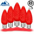 PeakPro Red C9 LED Replacement Bulbs 25 Pack 