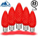 PeakPro Red C9 LED Replacement Bulbs 25 Pack 