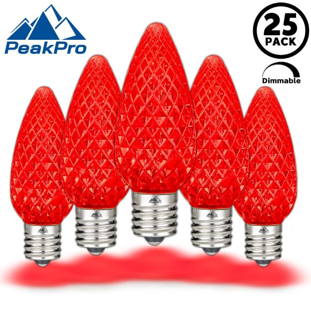 PeakPro Red C9 LED Replacement Bulbs 25 Pack 