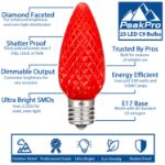 PeakPro Red C9 LED Replacement Bulbs 25 Pack 