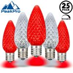 PeakPro Red/Pure White C9 LED Replacement Bulbs 25 Pack