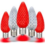 PeakPro Red/Pure White C9 LED Replacement Bulbs 25 Pack