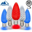 PeakPro Red/White/Blue C9 LED Replacement Bulbs 25 Pack