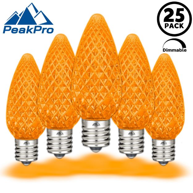 PeakPro Orange C9 LED Replacement Bulbs 25 Pack 