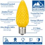 PeakPro Yellow C9 LED Replacement Bulbs 25 Pack 