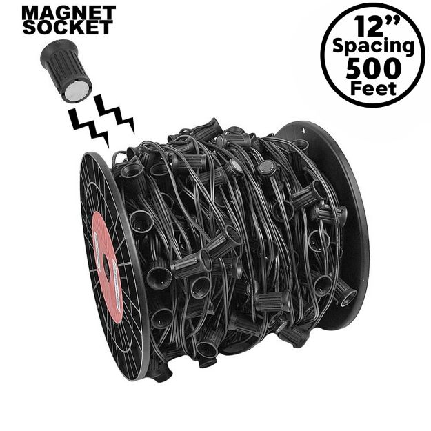C9 Magnetic 500' Spool 12" Spacing Black Wire