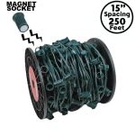 C9 Magnetic 250' Spool 15" Spacing Green Wire